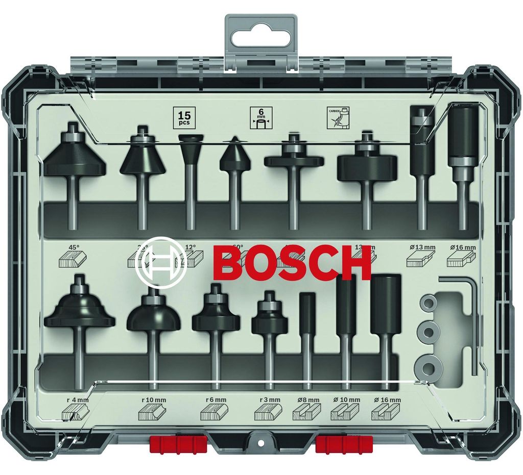 Set of 15 mixed cutters with 6 mm shank BOSCH - 2607017471 Immagine del prodotto 