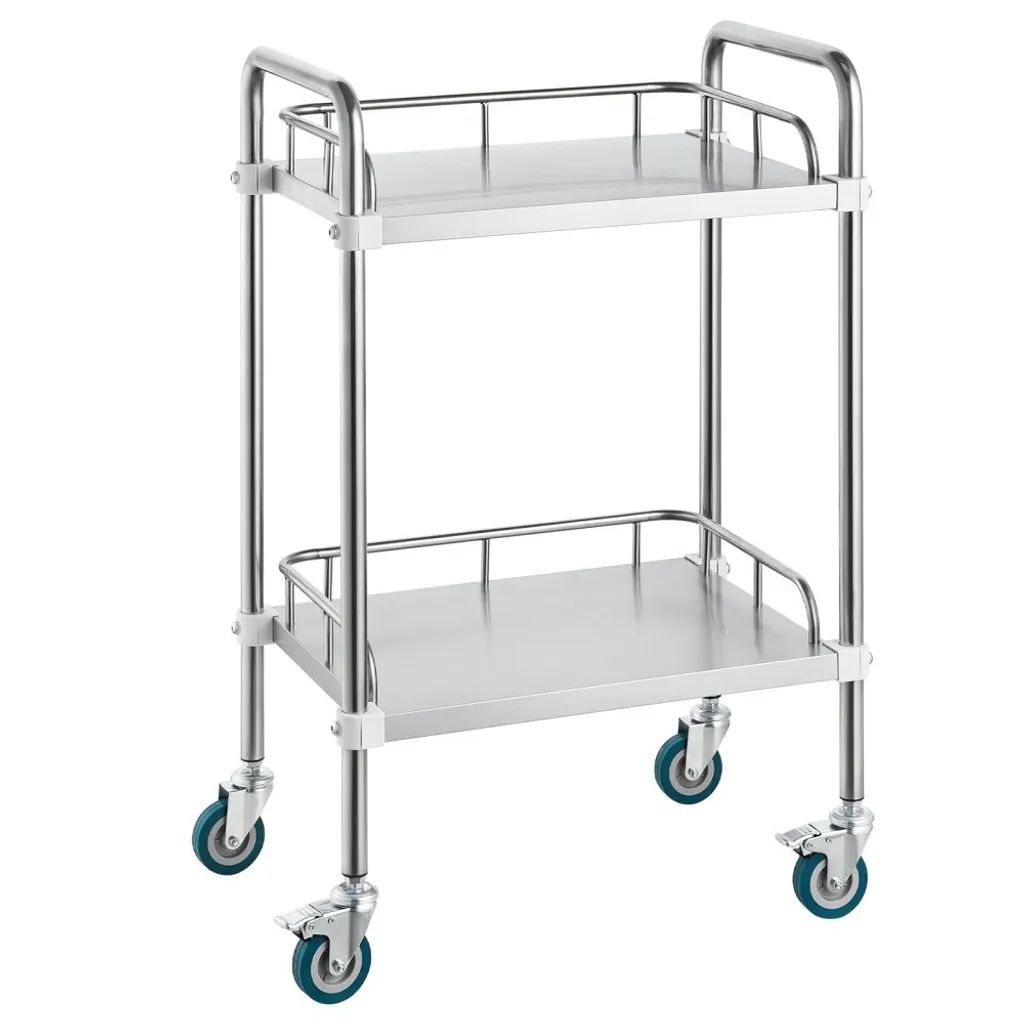 Desserte de laboratoire inox à roulettes pour clinique et cabinet médical