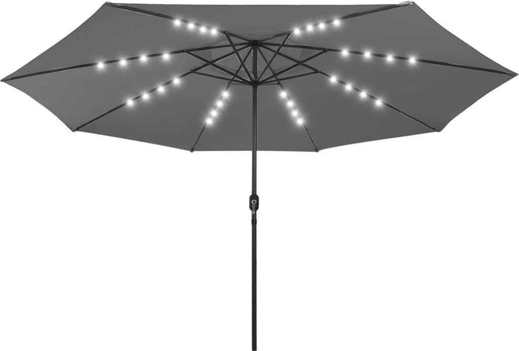 vidaXL Sonnenschirm mit LED-Beleuchtung 400 cm Anthrazit Produktbild 