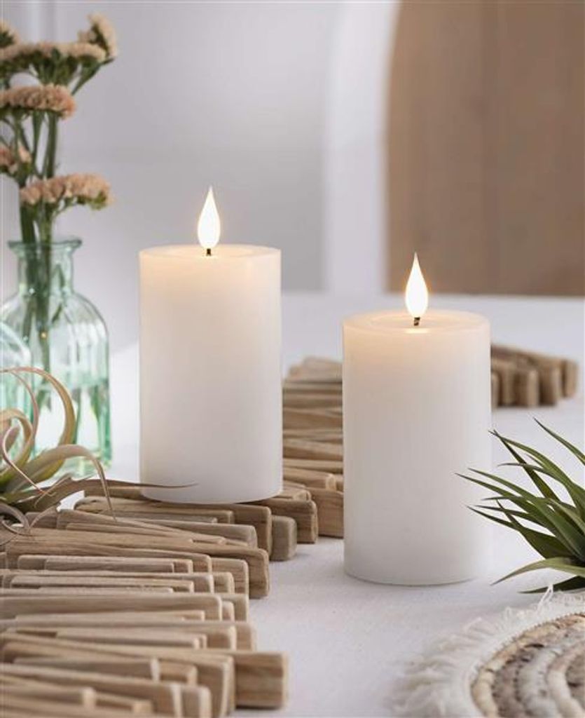 2x bougies LED "Classic" en cire véritable, crème, Image du produit 