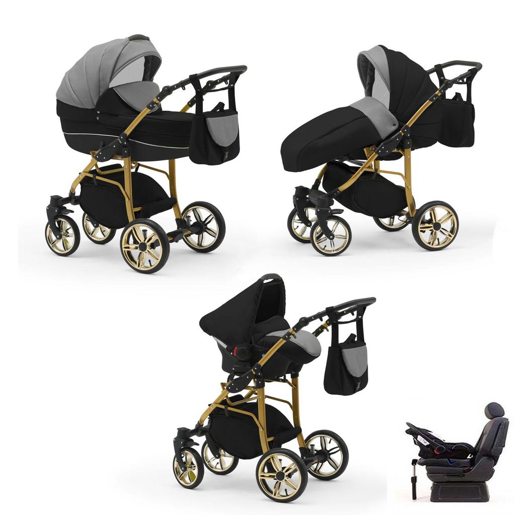 Kinderwagen 5 in 1 Neo Gold inkl. Sportsitz, Autositz und Iso Base - 17 Teile - in 22 Farben