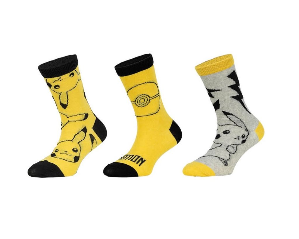 Pokemon Pikachu Socken - Jungen - gelb - 3 Paar - Größe 23/26