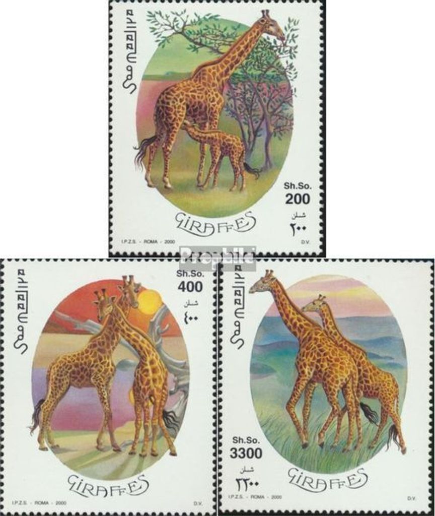 Briefmarken Somalia 2000 Mi 808-810 (kompl.Ausg.) postfrisch Giraffe
