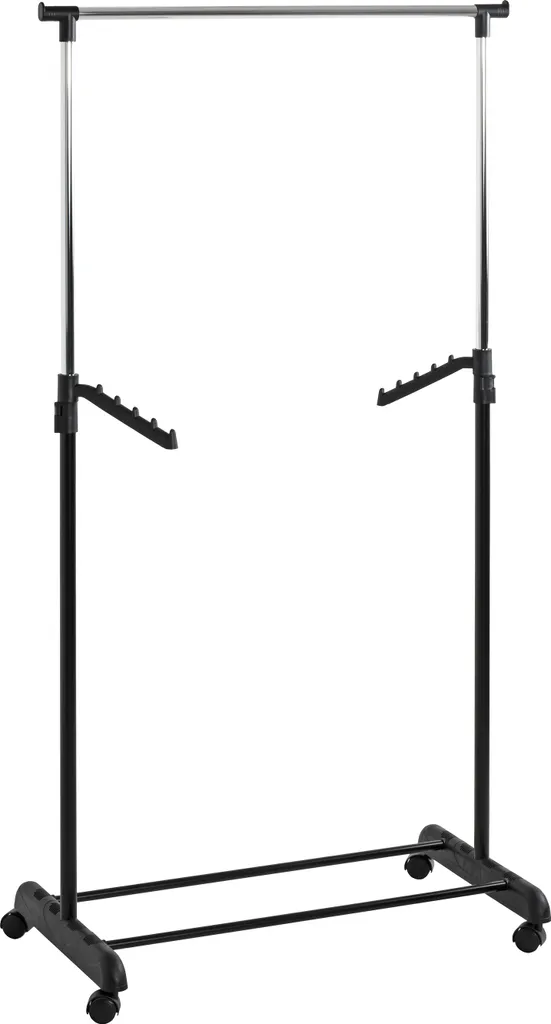 Vestiaire télescopique mobile HAKU Möbel en métal chromé noir résistant
