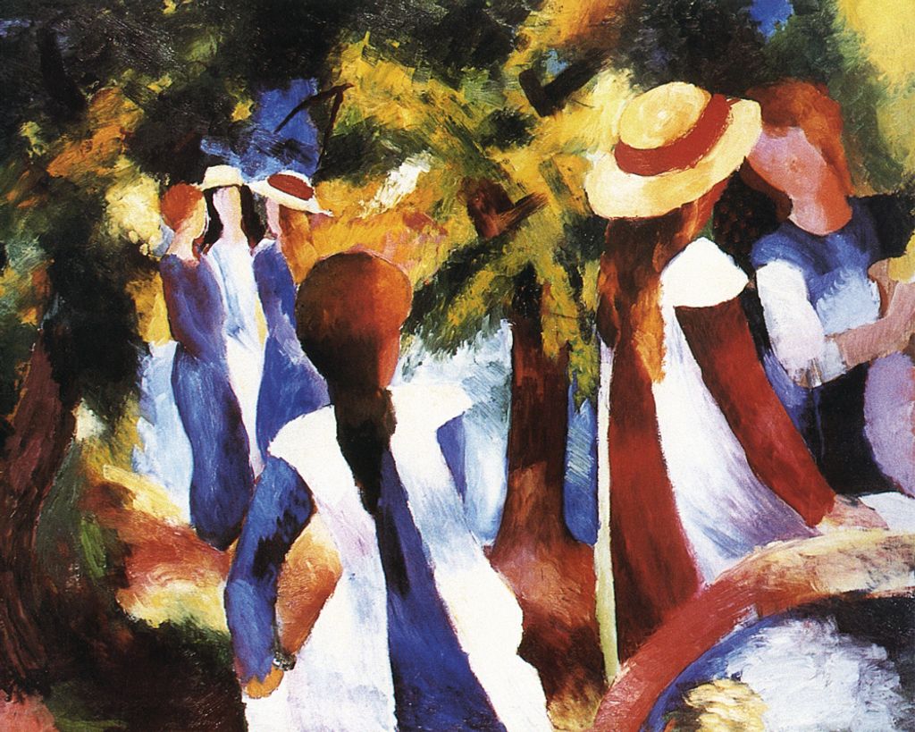 August Macke Kunstdruck Bild - Mädchen Unter Bäumen (50 x 40 cm)