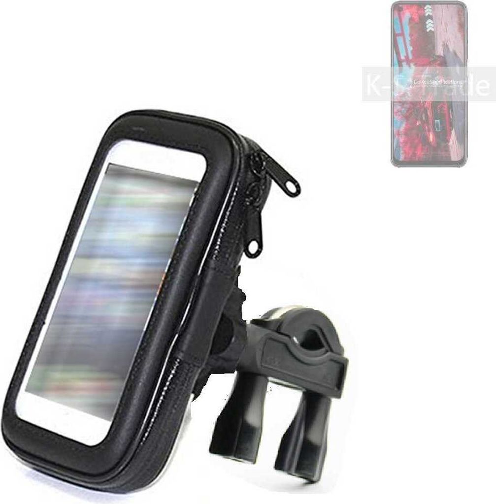 K-S-Trade Fahrrad-Halterung kompatibel mit Oppo K9s Handy-Halterung Halter Lenkstange Fahrradhalterung Motorrad Bike Mount Wasserabweisend regensicher