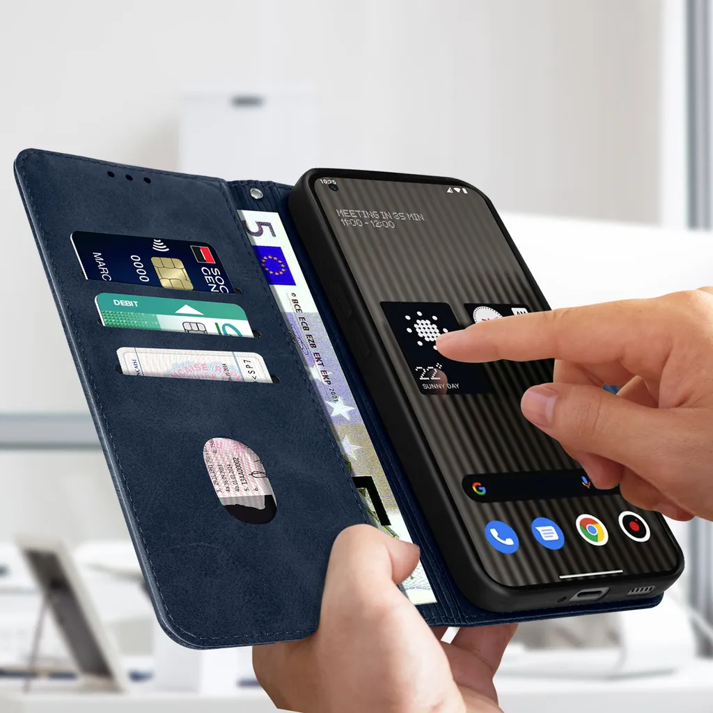Recensione Custodia Stand Nothing Phone 1 Ecopelle Blu Scuro - Top Shop - 5
