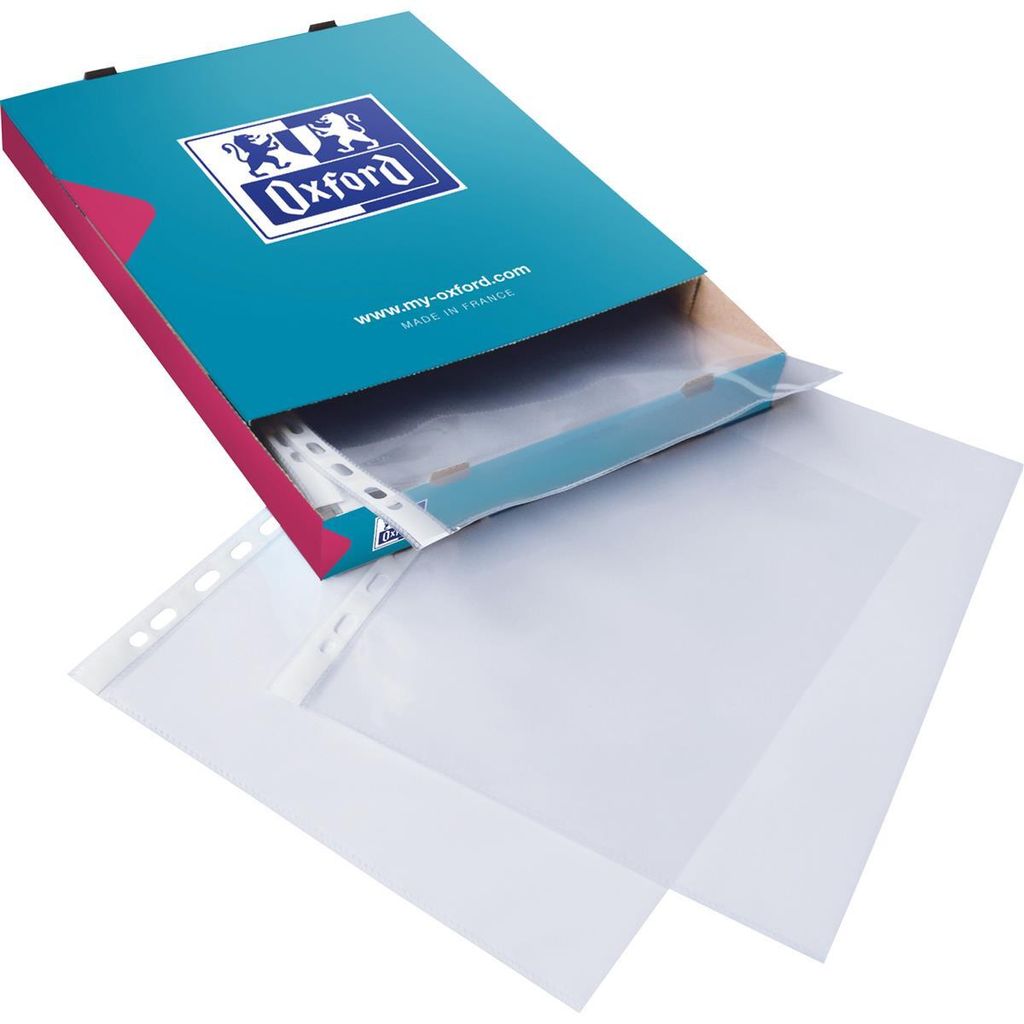 Oxford Prospekthülle Standard DIN A4 PP 0,09 mm glasklar oben offen 100 Hüllen