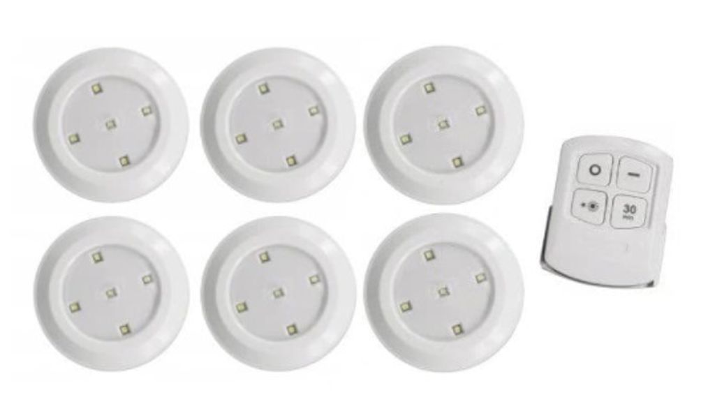 Bezdrátová Led Svítilna, Na Baterie, 6 Ks + Dálkový Ovladač Obrázek produktu 