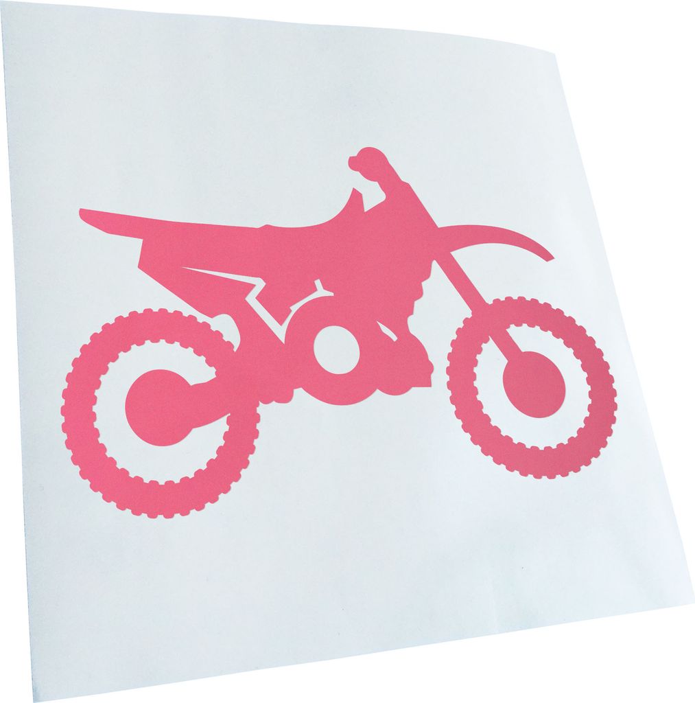 Kiwistar - Autoaufkleber - Motocross Bike - Hellrosa - 60x38cm - Aufkleber für Auto, Laptop, Fahrrad, LKW, Motorrad mehrfarbig JDM Decal Racing