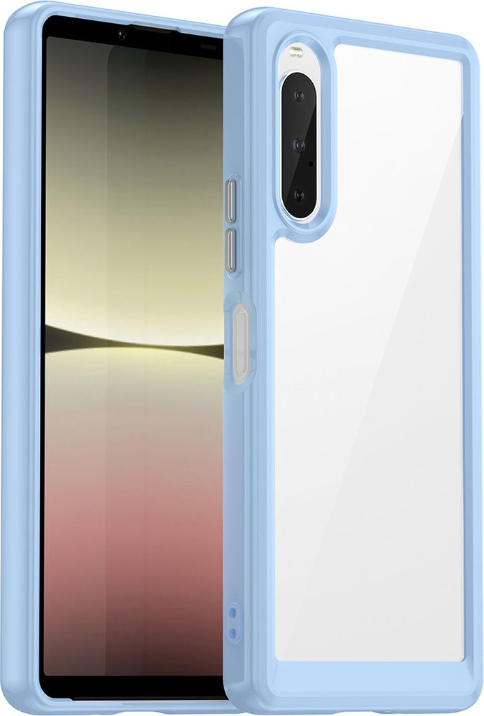Sony Xperia 10 V Hülle, Klar Rückseite Stoßfeste TPU Silikon Bumper Schutzhülle für Sony Xperia 10 V Blau