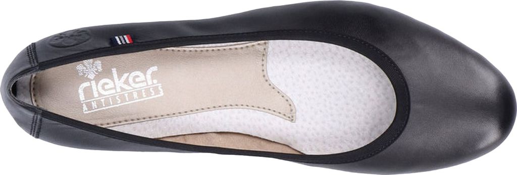 Rieker Damen Ballerina Leder klassisch Riricon Sohle 51994, Größe:38 EU, Farbe:Schwarz