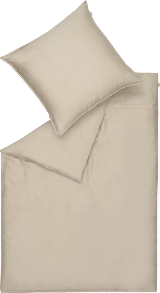 Schöner Wohnen Satin-Bettwäsche-Garnitur Pure Farbe sand Größe 155x220cm