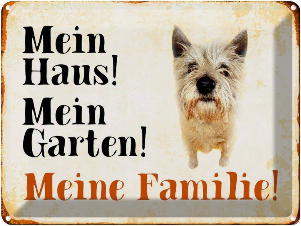 vianmo Blechschild 30x40 cm Hund Yorkshire mein Haus Garten Familie