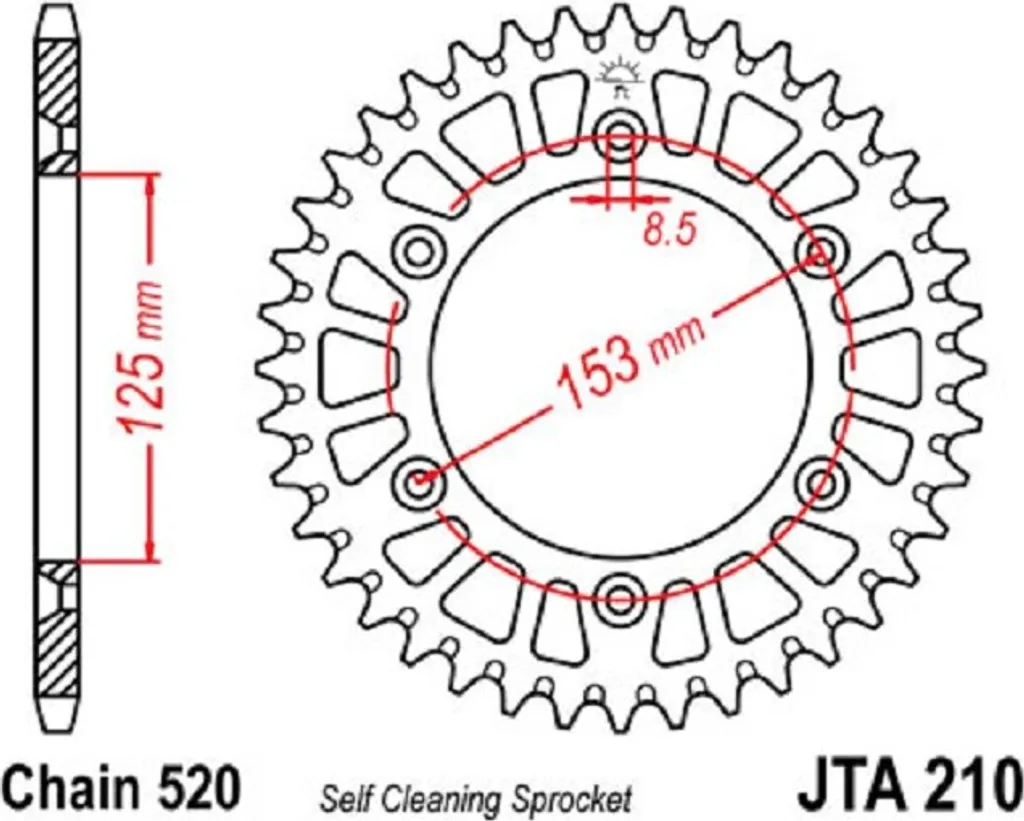 Couronne alu抗 usure 49Z pas 520 : supprimez les frottements de chaîne