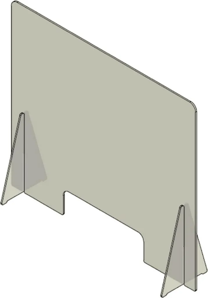Écran de Séparation Transparent avec Passe-plat pour Bureau 100x70
