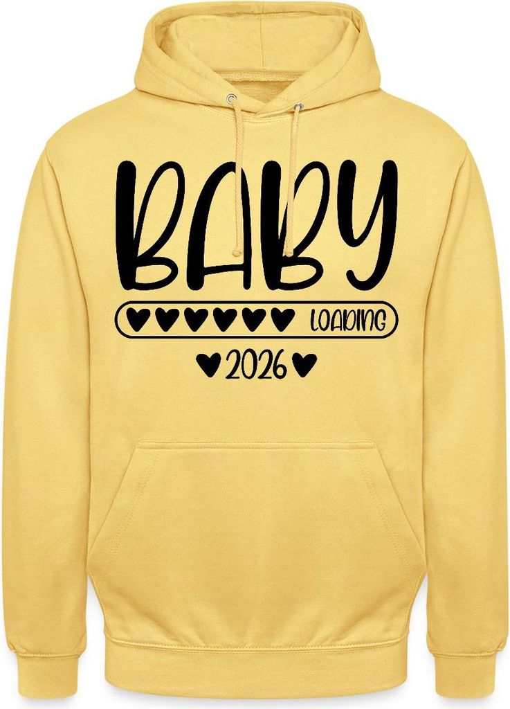 Spreadshirt Baby 2026 loading Uni Hoodie, M, Zitronengelb