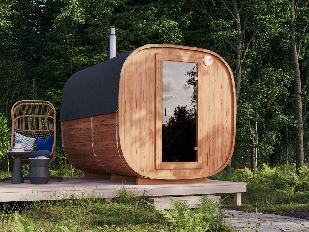 Fjordholz Fass-Sauna Modell Quadro 300 cm