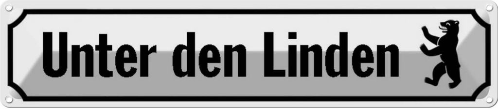vianmo Blechschild 10x46 cm Unter den Linden Berlin Produktbild 