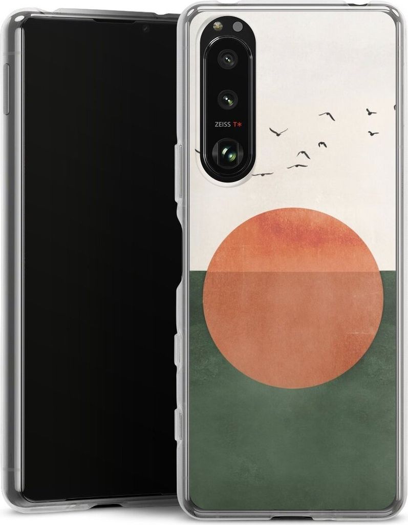 DeinDesign Handyhülle für Sony Xperia 5 III Silikon Hülle Case Smartphone Schutzhülle Sonnenschein Sonnenuntergang Vogel