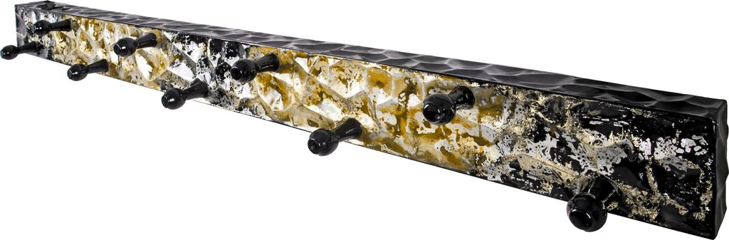 HAKU Wandgarderobe Garderobenleiste gold, schwarz - Metall, Produktbild 