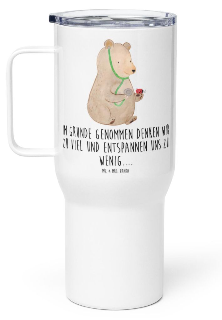 Mr. & Mrs. Panda thermosbecher Bär Arzt - Weiß - Geschenk, Teetasse, Thermobecher, Teddy, Doktor, Kaffee-to-go-Becher, Professor, Ärztin, Isolie...
