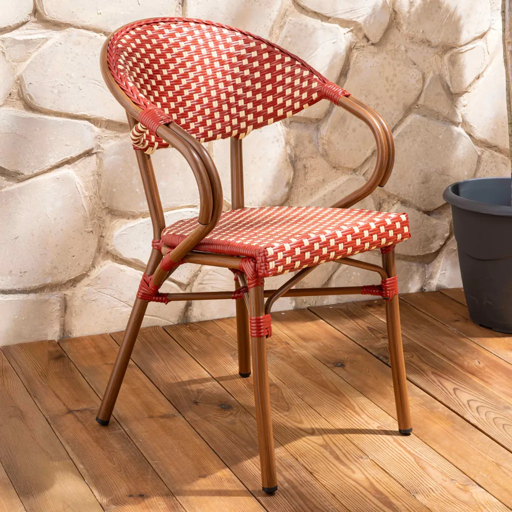 Poltrona in alluminio rosso - Oviala Levallois