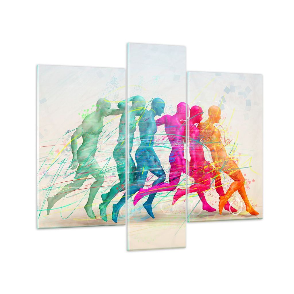 Bilder auf glas - Spieler Ziel tröpfeln Energie - 95x80cm - Glasbilder - Wandbilder - Kunstdruck - zum Aufhängen bereit - Wanddekoration aus Glas...