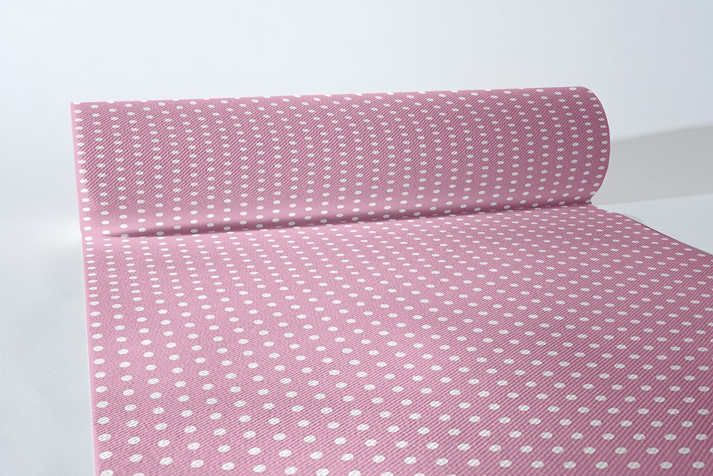 Sovie HORECA Tischläufer Iris in Rosa aus Linclass Airlaid 40 cm x 24 m, 1 Stück - Ornamente Punkte