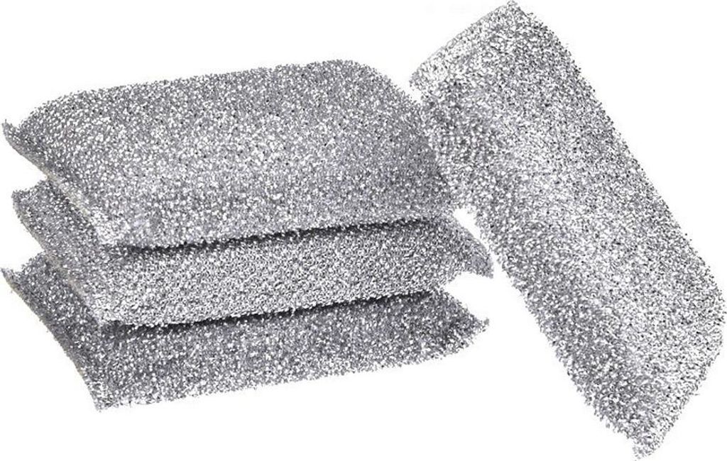 Shine Cushion Silber 3-teilig, Spülschwamm, Scheuerschwamm, Lurex-Schwamm, ideal für beschichtete Pfannen, Töpfe und Glaskeramik-Kochfelder