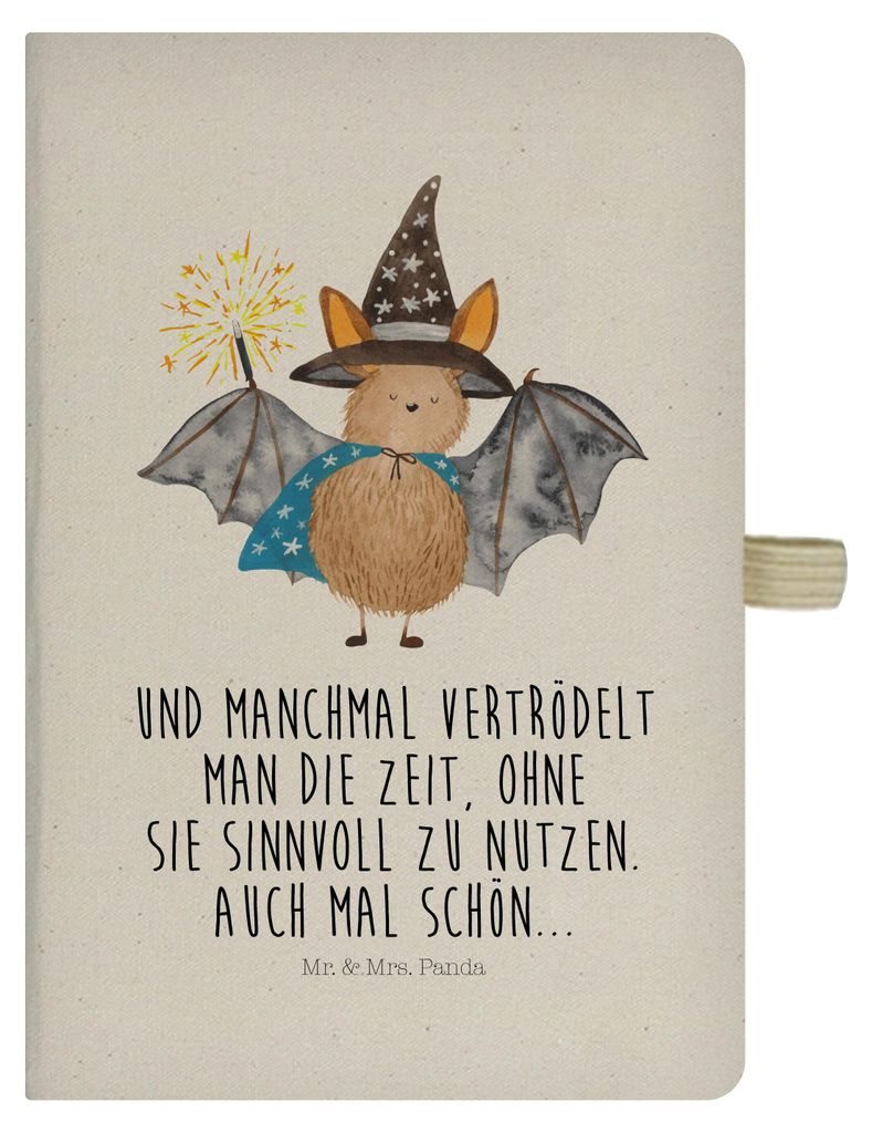 Mr. & Mrs. Panda Reisetagebuch Fledermaus Zauberer - Transparent - Geschenk, Frauen, Magier, Reinsteigern, Fledermäuse, notizbuch, Schreibheft, Jo...