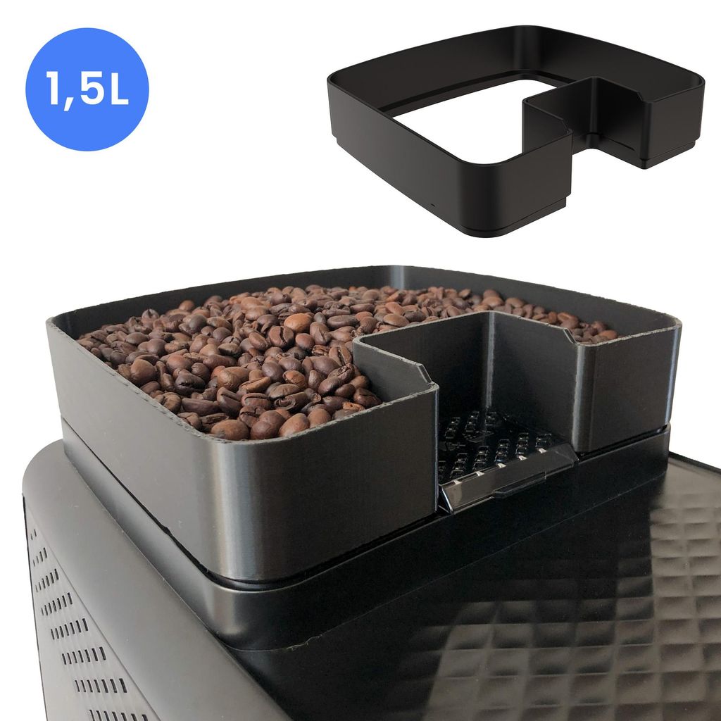 Kaffeebohnenbehälter Erweiterung geeignet für Philips EP 1200 – 2200 – 5400 – Zubehör für Philips Kaffeevollautomaten – 1.5L
