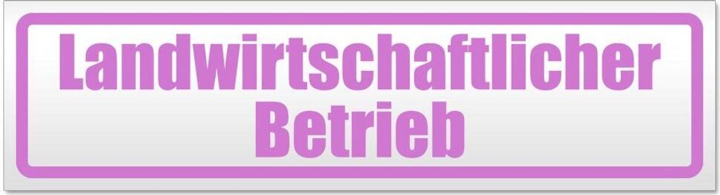 Kiwistar - Autoaufkleber - Flieder - 30 x 8 cm - Landwirtschaftlicher Betrieb - Hinweis Aufkleber Sticker für Auto, Kfz, Fahrrad, PKW, LKW