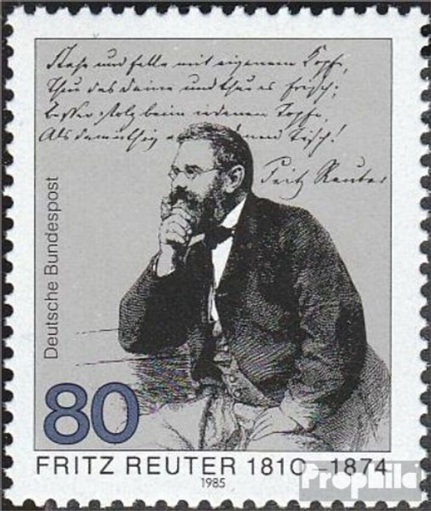 Briefmarken BRD (BR.Deutschland) 1985 Mi 1263 (kompl.Ausgabe) postfrisch 175.Geburtstag von Reuter