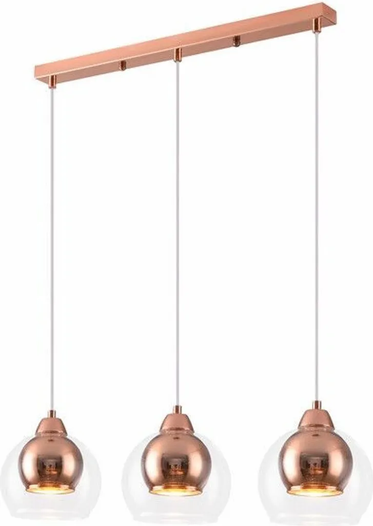Lustre Suspension Design en Verre Or Rose Clara - Luminaire de Salon