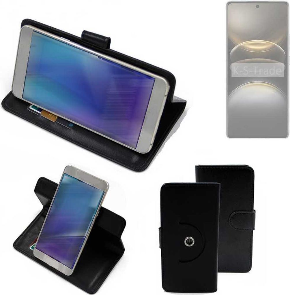 K-S-Trade Case Schutzhülle Handyhülle kompatibel mit Vivo X100s Flipcase Smartphone Cover Handy Schutz Tasche Klapphülle Walletcase schwarz (1x)