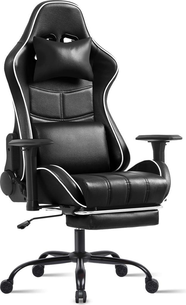 AIORBER Gaming-Stuhl, ergonomisch, 360° drehbar,verstellbare Lendenwirbelstütze, Bürostuhl, mit Fußstütze, für Schlafzimmer,Büro, 72x72x132c...