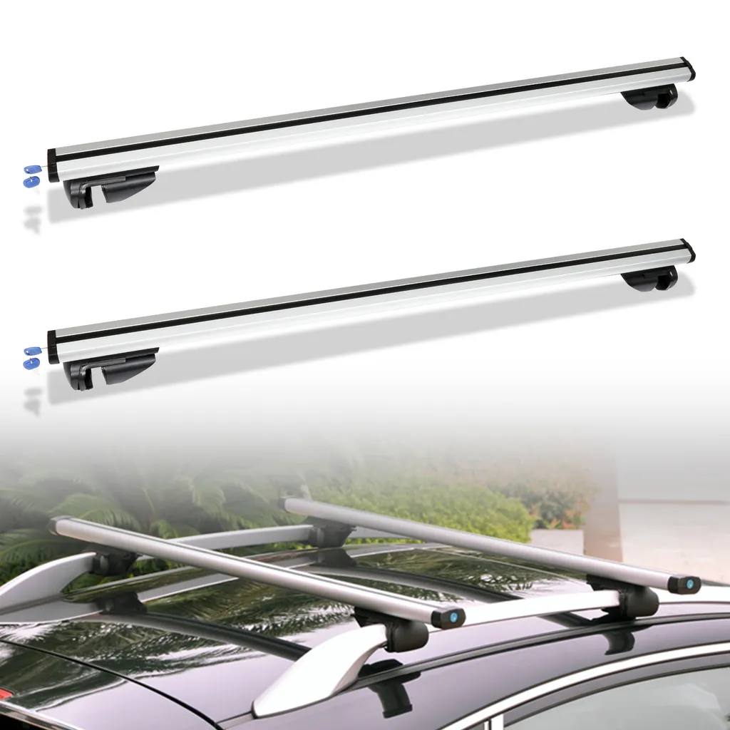 Fiqops Barre Portabagagli Tetto 124cm Alluminio Universale 150kg