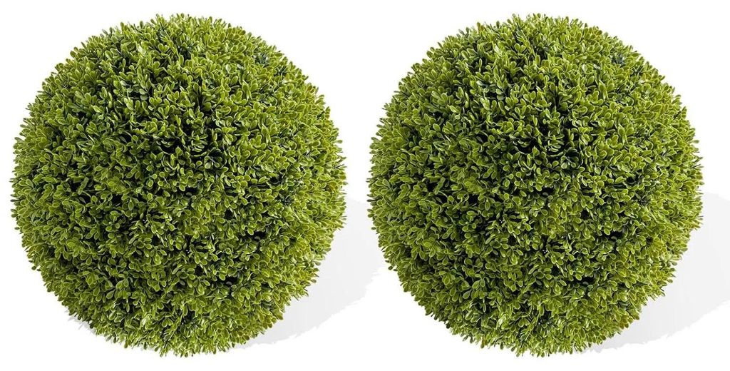 Künstlicher Buchsbaum - Hängende Buchsbaum-Kugeln - Deko für Außenbereich - PE - 2er-Set - Ø 55 cm