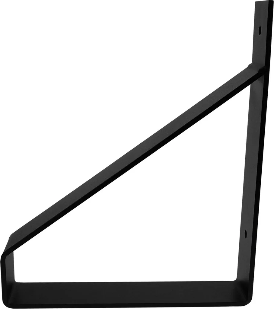 Support étagère métal noir mat 200x250mm robuste - Paire de fixations pro - 2