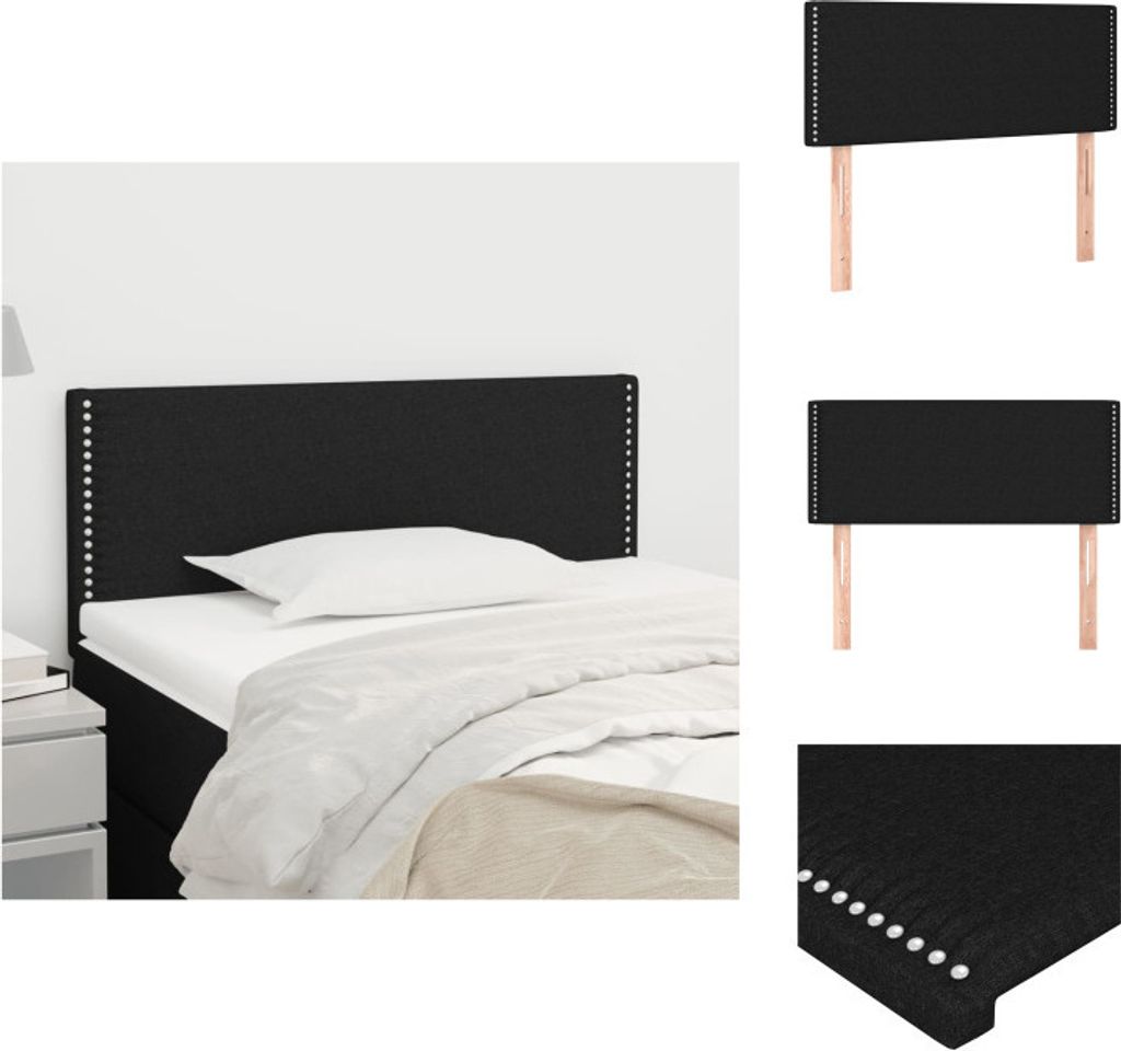 vidaXL Kopfteil Schwarz 100x5x78/88 cm Stoff - Kopf- & Fußenden