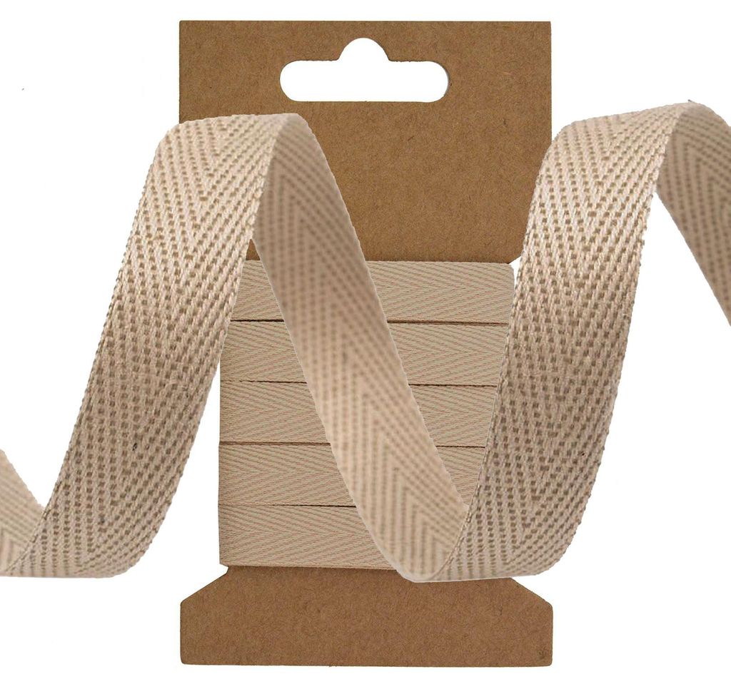 3m Köperband Baumwoll-Band 10mm Einfassband Kantenband Dekorationsband, beige