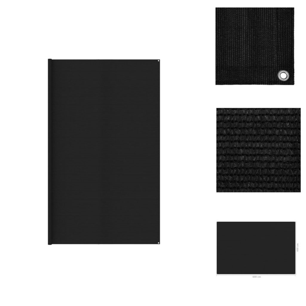 vidaXL Zeltteppich 400x600 cm Schwarz - Zeltzubehör