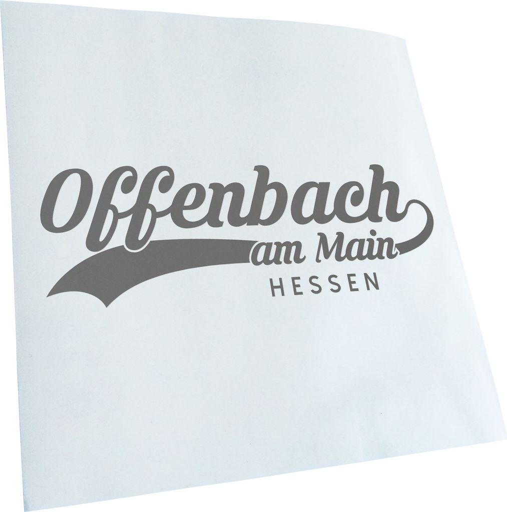Kiwistar - Autoaufkleber - Offenbach am Main Hessen - Grau - 60x20cm - Aufkleber für Auto, Laptop, Fahrrad, LKW, Motorrad mehrfarbig JDM Decal Racing