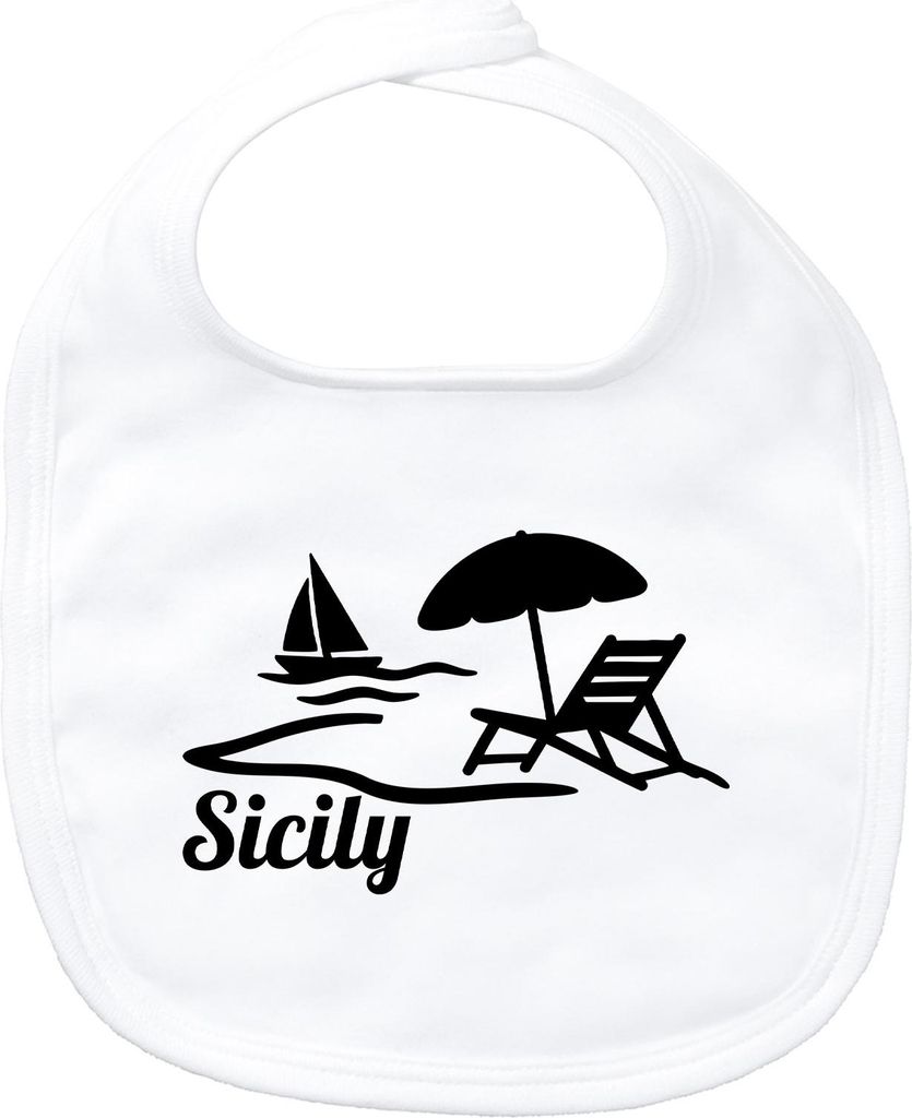 Huuraa Baby Lätzchen Sicily Italien White Klettverschluss Baumwolle Latz Geschenkidee