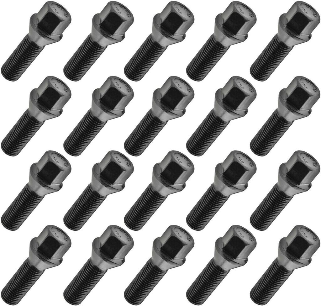 16x Radschraube M14x1.5 , Gewindelänge: 45mm, Kegelbund, SW17, Schwarz