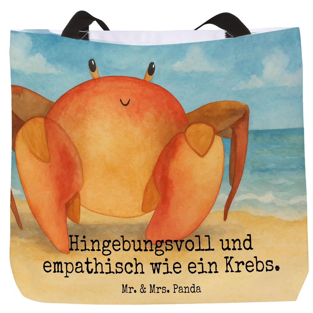 Mr. & Mrs. Panda Einkaufstasche Sternzeichen Krebs Design - Weiß - Geschenk, Geburtstag Juni, Laptoptasche, Stoffbeutel, Juli, Strandtasche, Tasch...