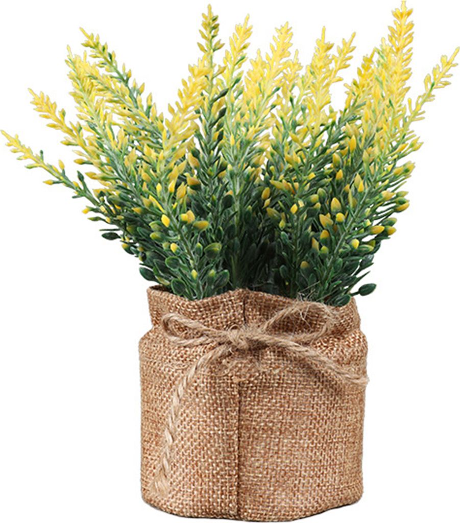 künstliche Pflanze auffällige Seiltasche frisch hübsches Blumenarrangement falsche Blume für Zuhause-Gelb