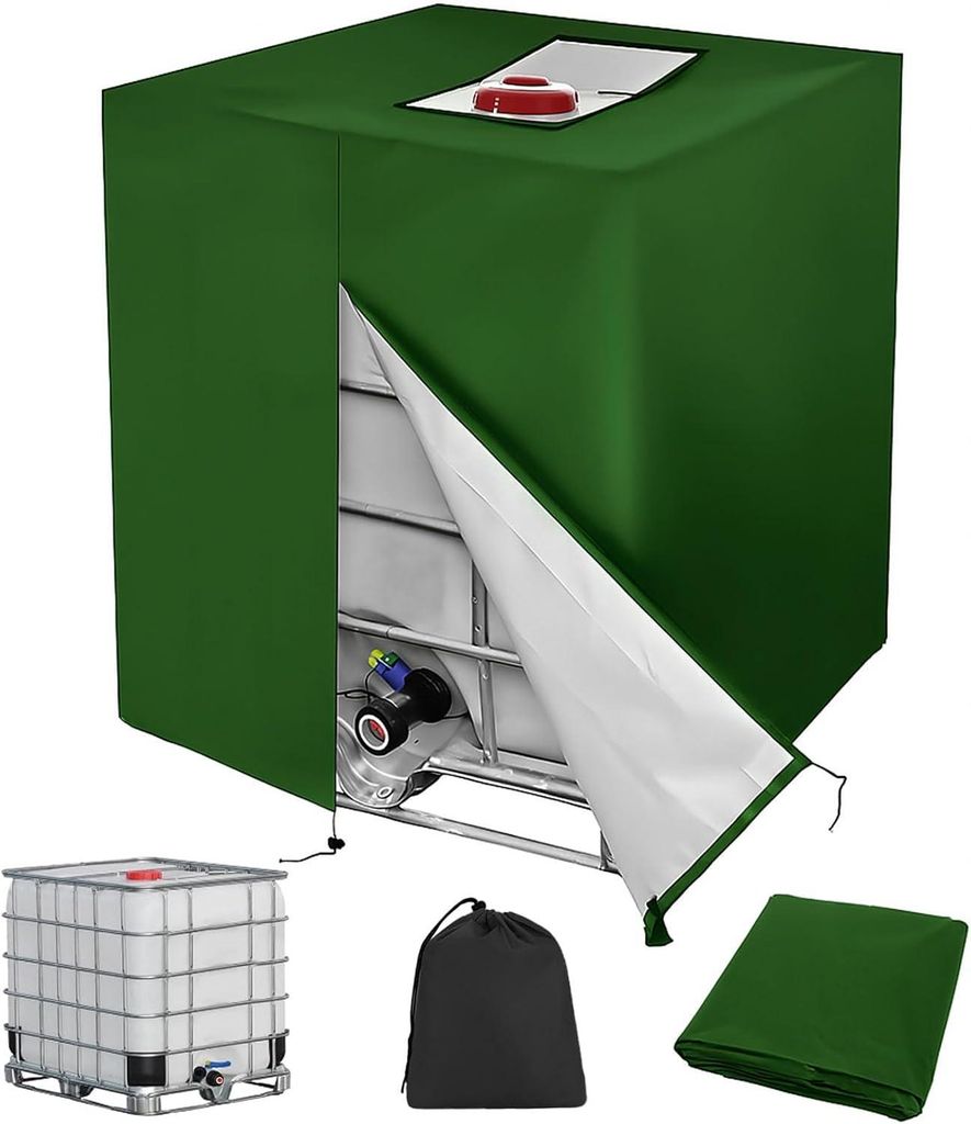 Abdeckplane für IBC-Tank 1000 l mit Reißverschluss – UV- Produktbild 