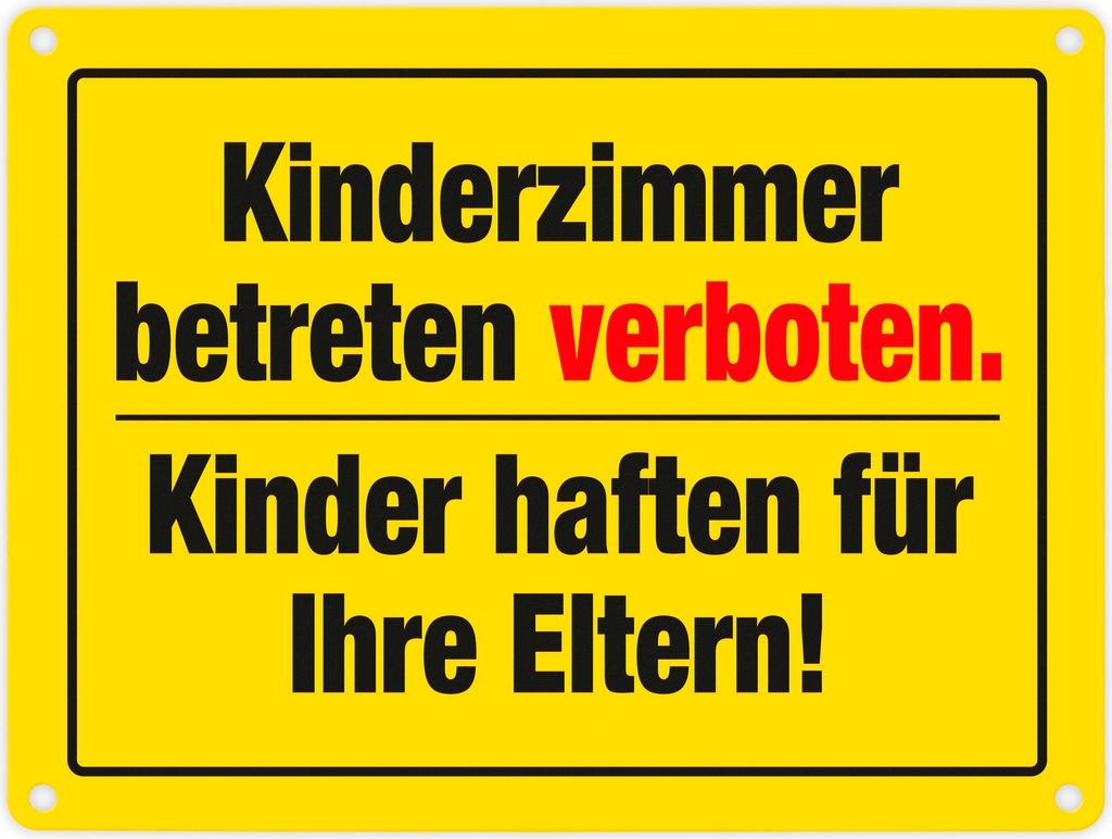 Kinderzimmer Metallschild in 15x20 cm mit lustigem Spruch